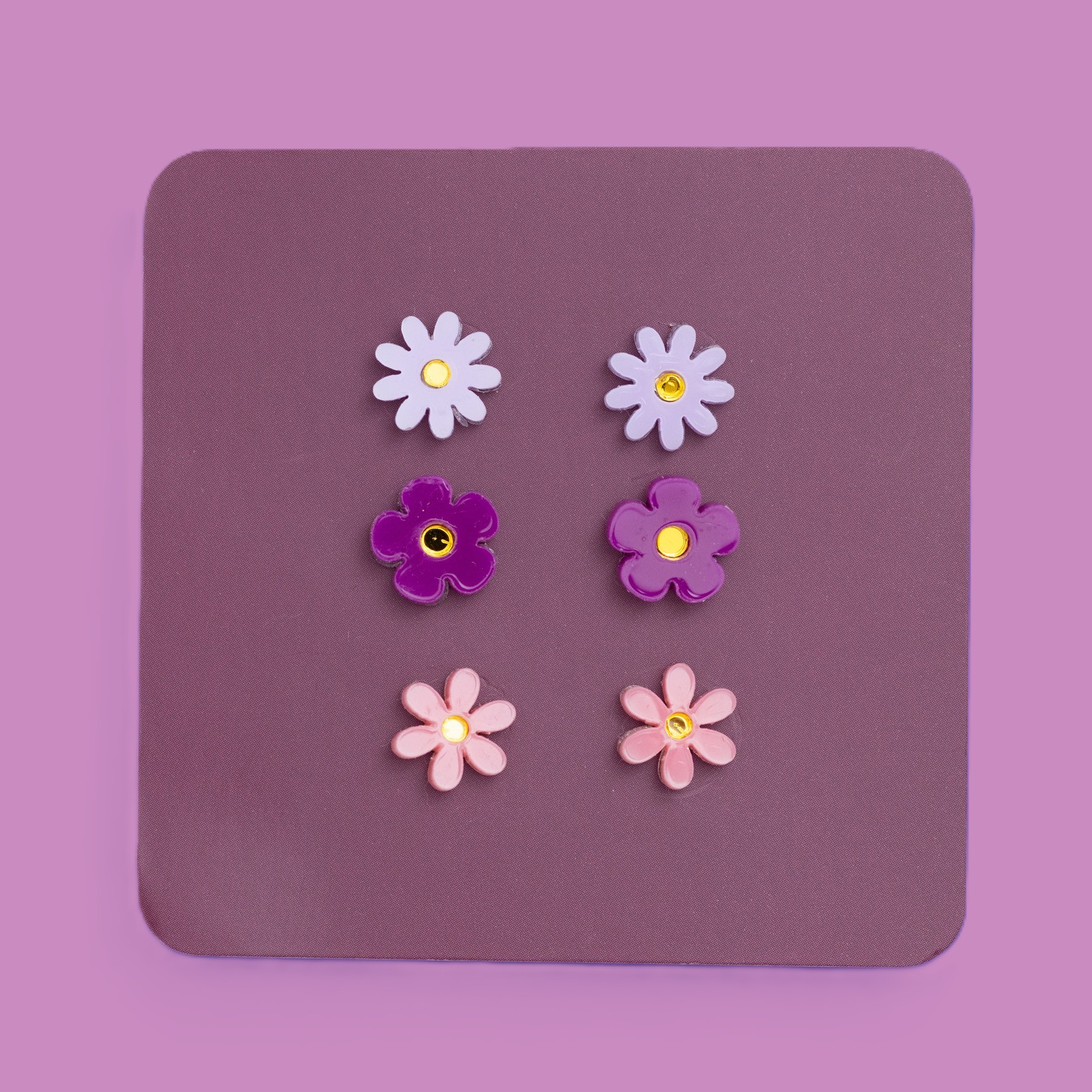 trio of jean flower earrings