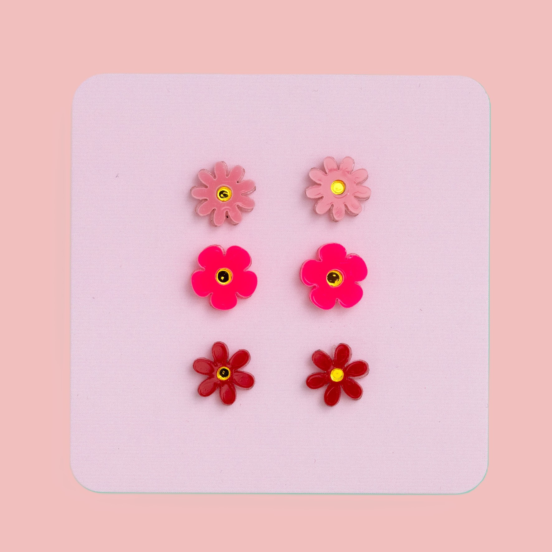 trio of jean flower earrings