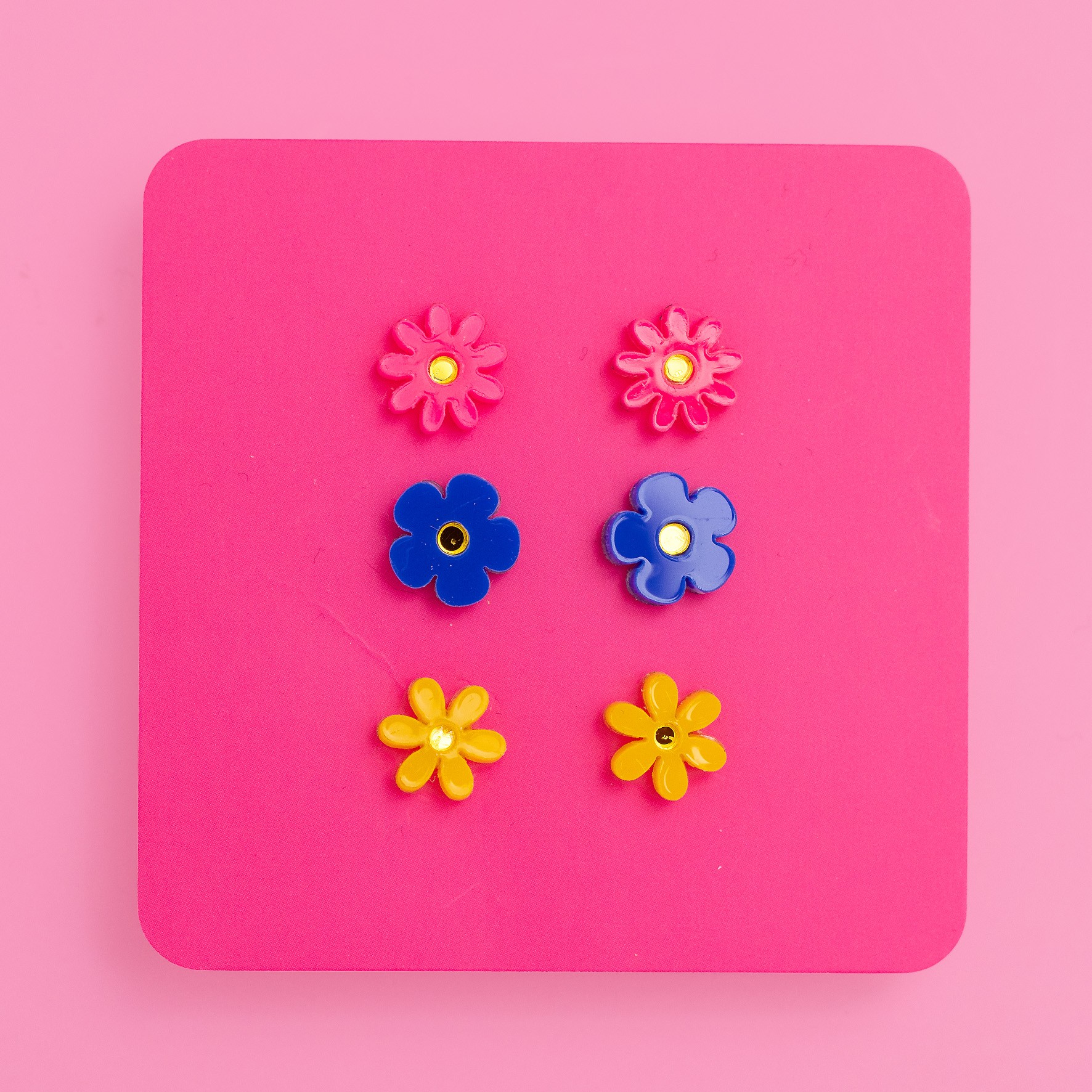 trio of jean flower earrings (duplicated)