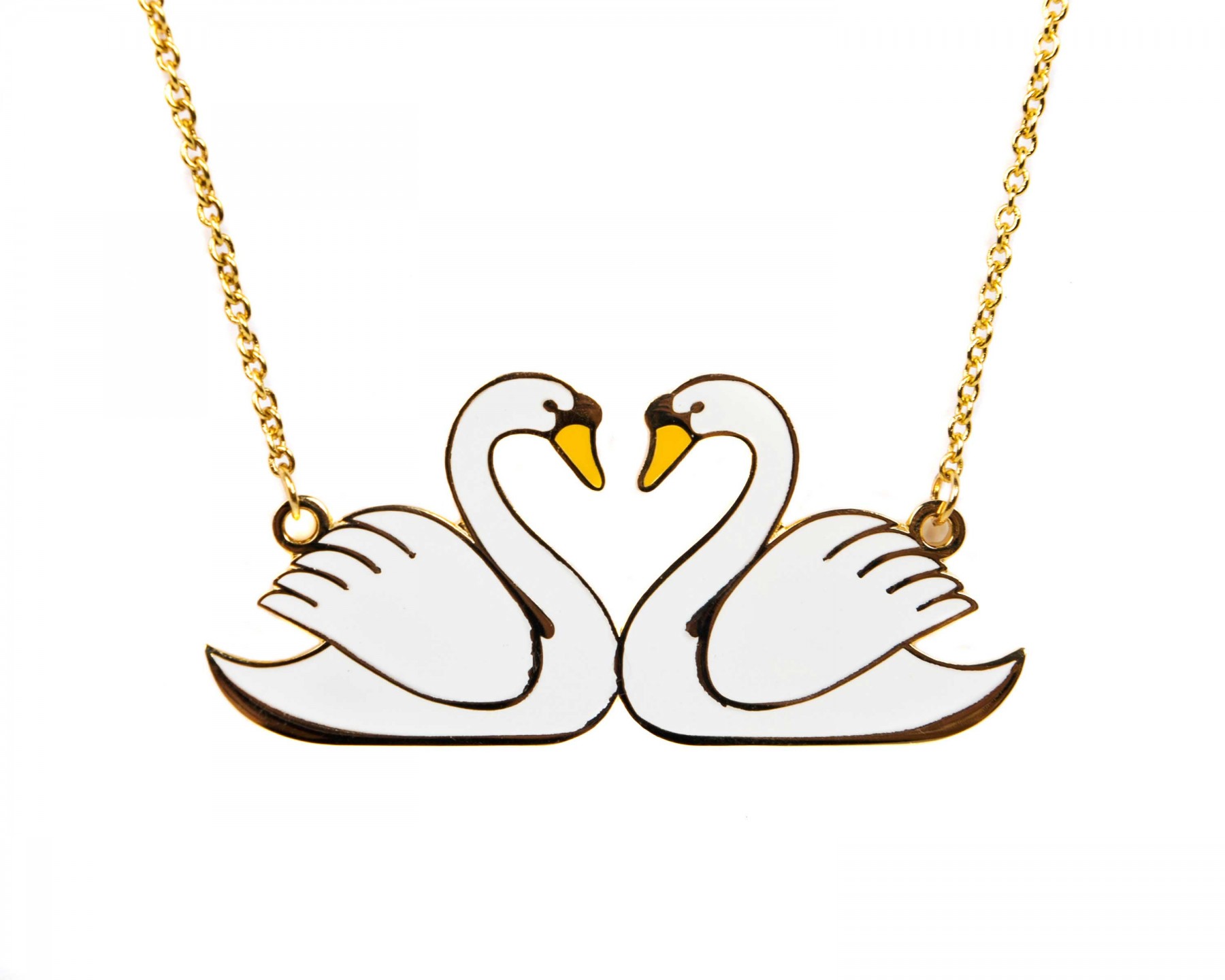 Maris duo of swans necklace