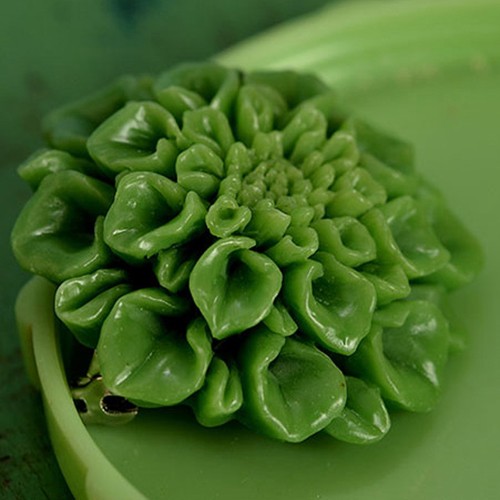 tolly flower brooch - dark green