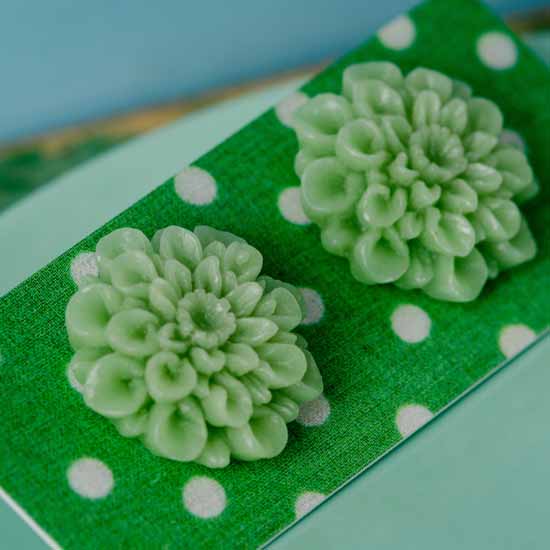 Tolly flower earrings - jade