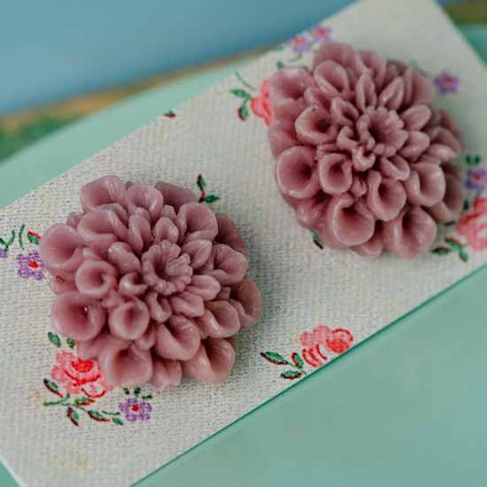 Tolly flower earrings - grape