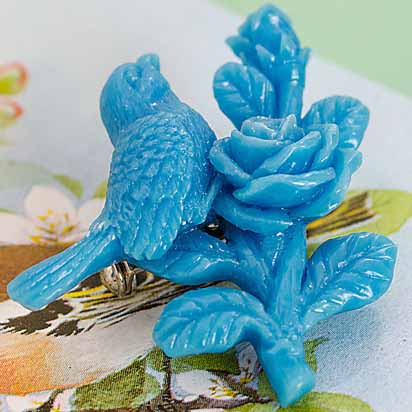 louis outdoors bird brooch- bright blue