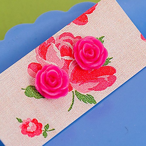 esme earrings wee - vivid pink