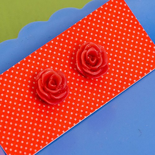 esme earrings wee - fiery red