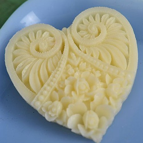 meg statement heart brooch - snow