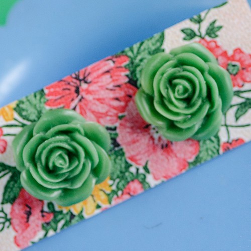 Esme earrings large - sea green