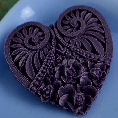 Meg statement heart brooch - blueberry