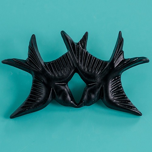 Twiggy bird brooch - black