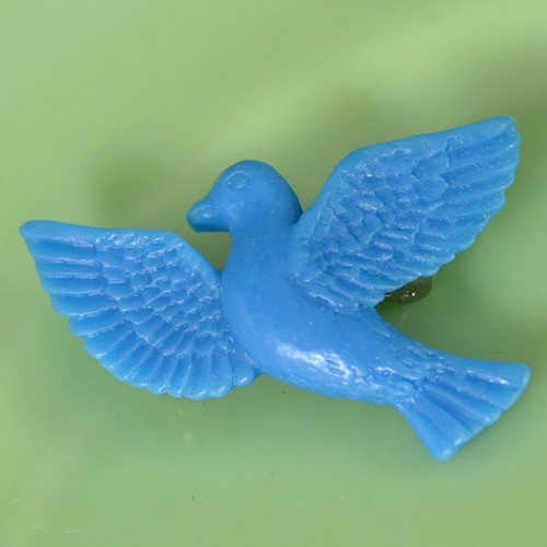 Heidi bird brooch - bright blue