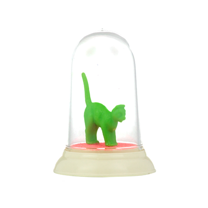 Green cat display dome - small