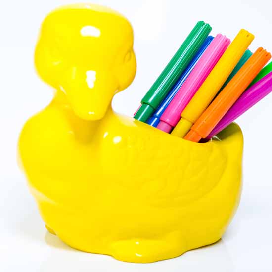 Billy duck container - bold yellow