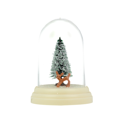 Medium christmas dome - snowy tree and deer