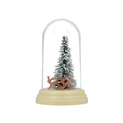 Large display dome - duo of deer and snowy tree