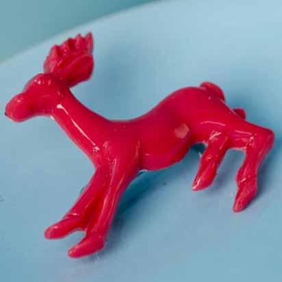 reg junior deer brooch - raspberry red