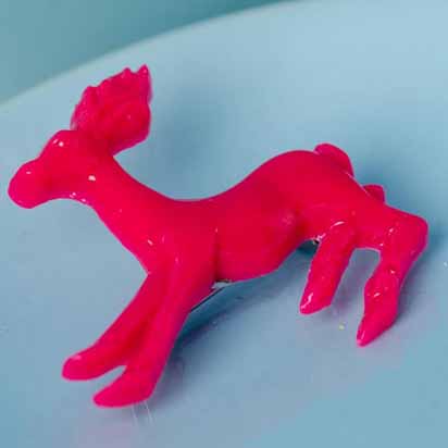 reg junior deer brooch - vivid pink