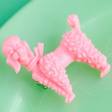nicky poodle dog brooch - pink