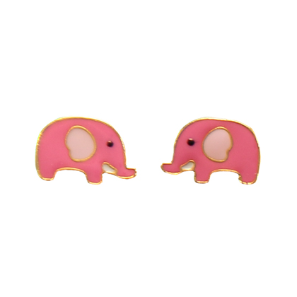 ernest elephant earrings - pink