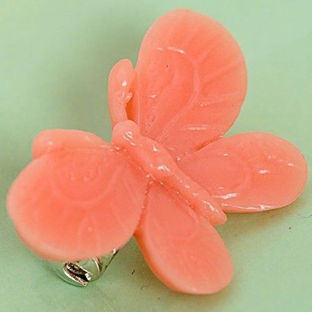 willow butterfly brooch small - coral