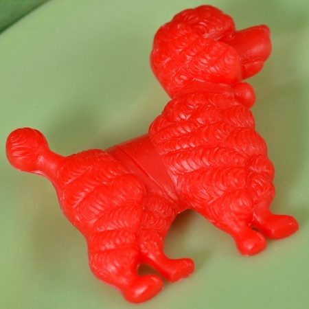 harald poodle brooch- red