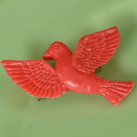heidi bird brooch - red