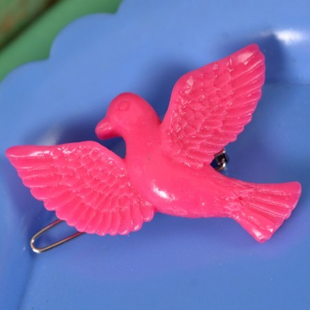 heidi bird hair clip - vivid pink