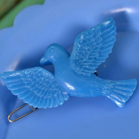 heidi bird hair clip - dark blue