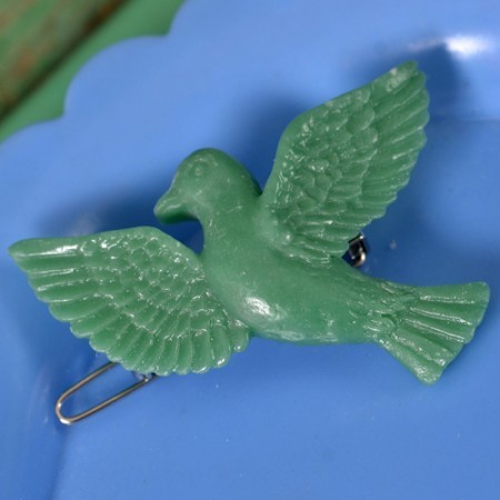 heidi bird hair clip - sea green
