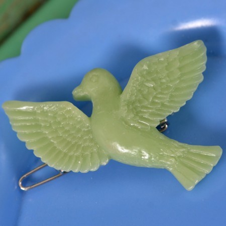 heidi bird hair clip - jade