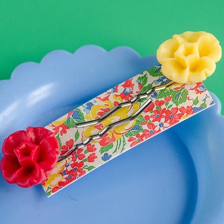 grace hair slides- yellow and red