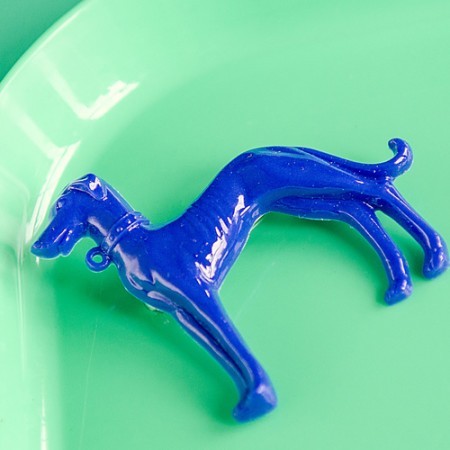 maurice greyhound dog brooch - midnight blue