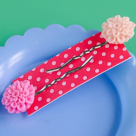tolly hair slides - pale pink and vivid pink