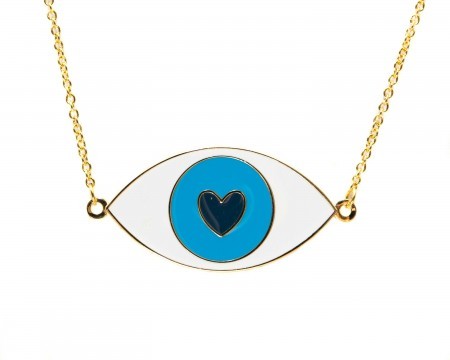 eye love you necklace - blue