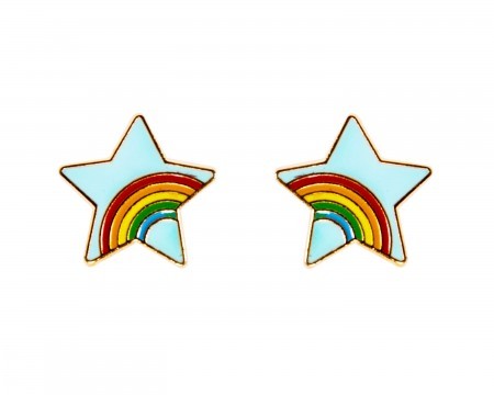 rainbow star earrings