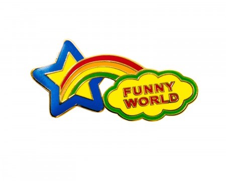 funny world enamel pin