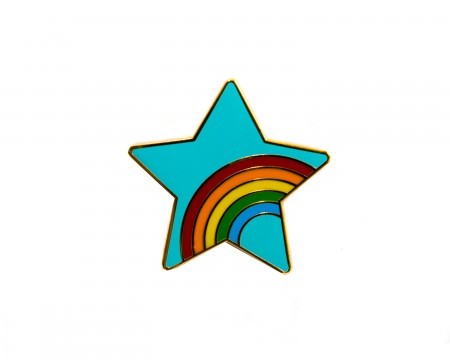 rainbow in a star enamel pin