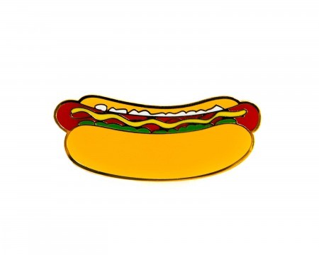 hotdog enamel pin