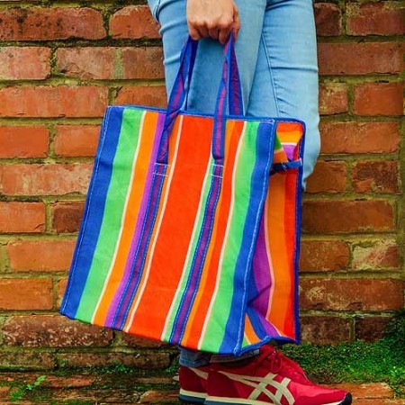 stripe shopper bag - blue