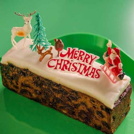 cake decoration set with waving santa