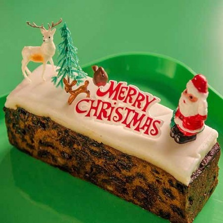 cake decoration set with santa