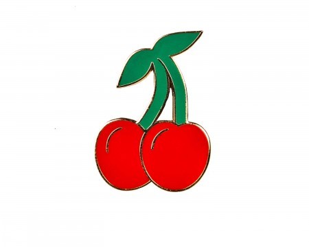cherry enamel pin
