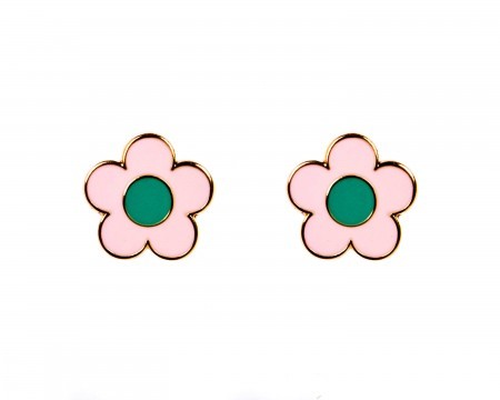 annie flower earrings - pink