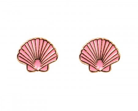 joan shell earrings - pink