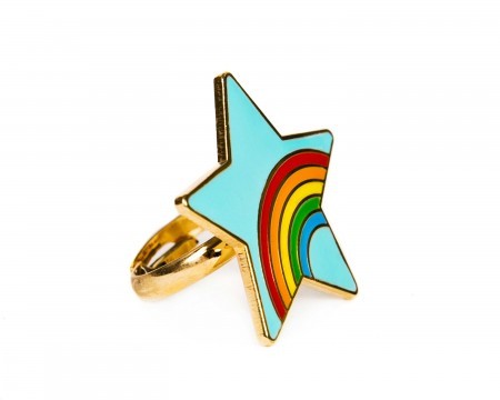 rainbow in a star ring
