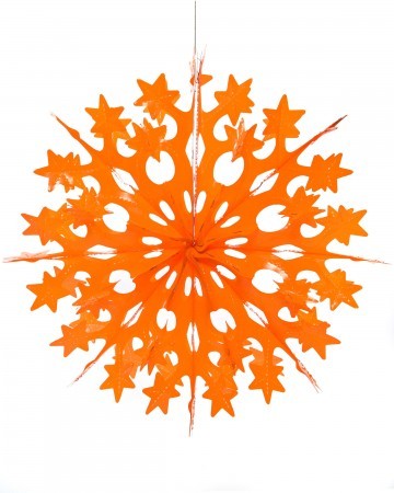 starry snowflake decoration - orange