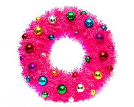 christmas wreath - pink