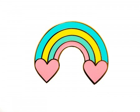 pastel rainbow enamel pin