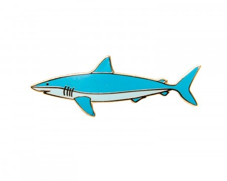 shark enamel pin