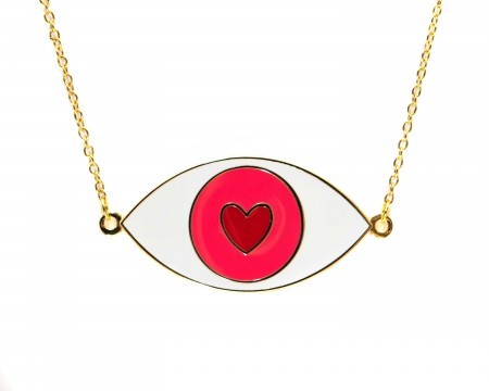 eye love you necklace - red